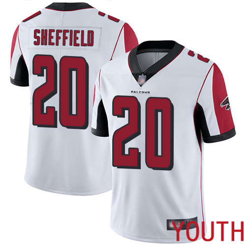 Atlanta Falcons Limited White Youth Kendall Sheffield Road Jersey NFL Football #20 Vapor Untouchable